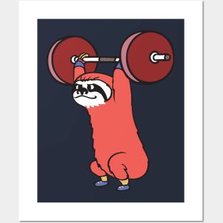 The snach weighlifting sloth Posters and Art